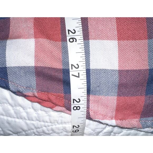 Izod Saltwater Shirt Men's Size XXL Red Blue White Plaid Long Sleeve Button Up - Picture 9 of 10